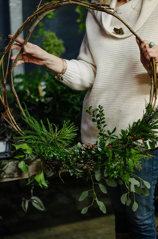 Make your own natural Christmas Wreath.